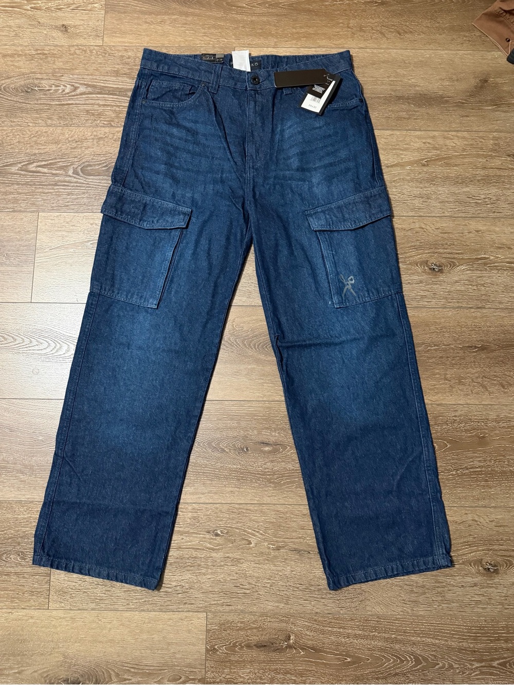 Marc Ecko Cut & Sew Indigo Cargo Denim Pants
